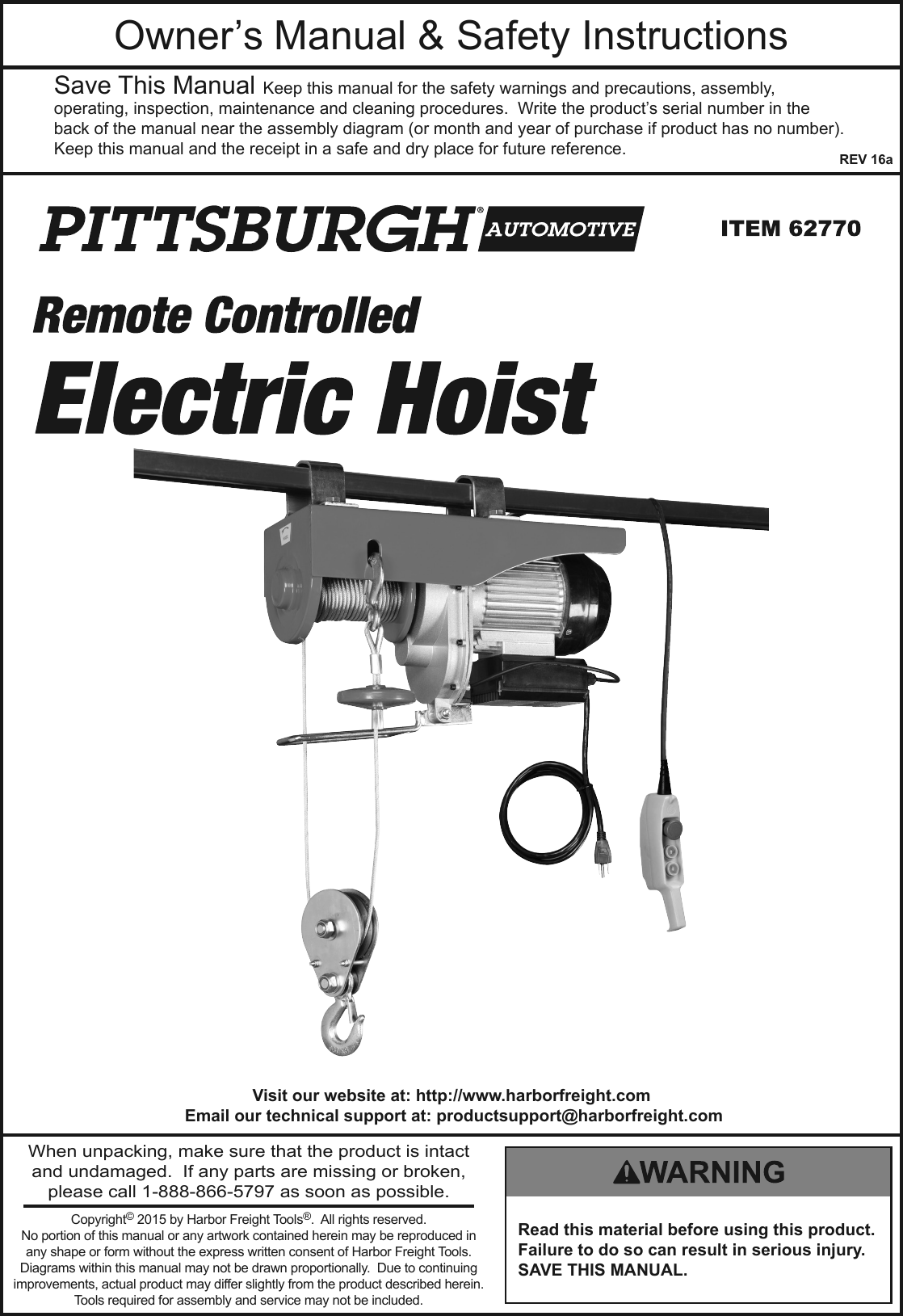 31 Pittsburgh Electric Hoist Wiring Diagram