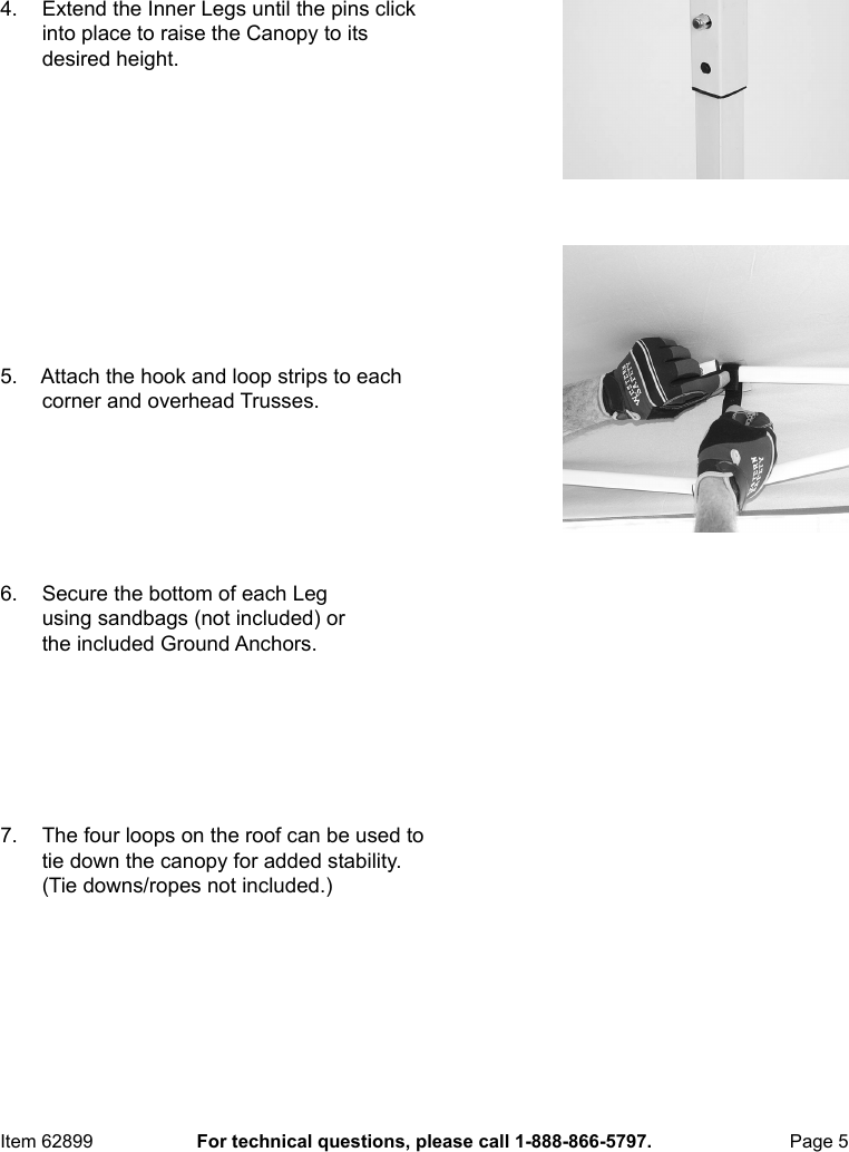Page 5 of 8 - Manual For The 62899 10 Ft. X Popup Canopy