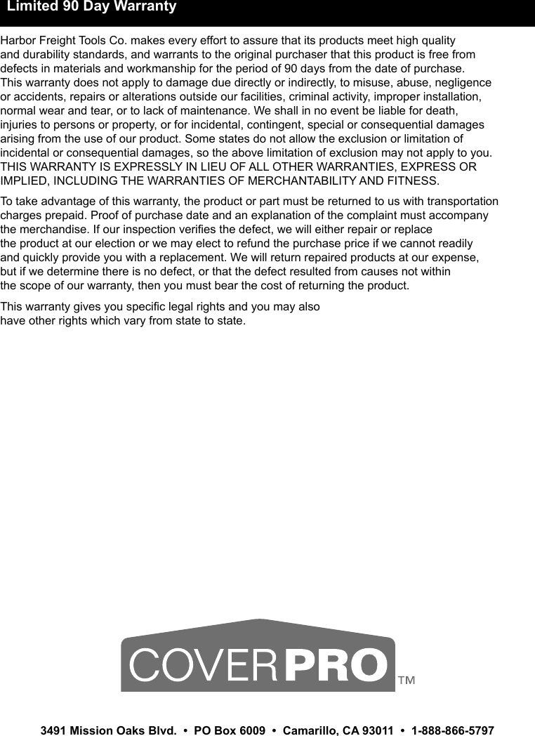 Page 8 of 8 - Manual For The 62899 10 Ft. X Popup Canopy