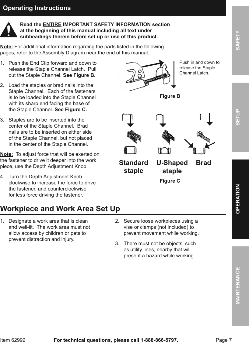Page 7 of 12 - Manual For The 62992 Three-Way Tacker Staple Gun Kit