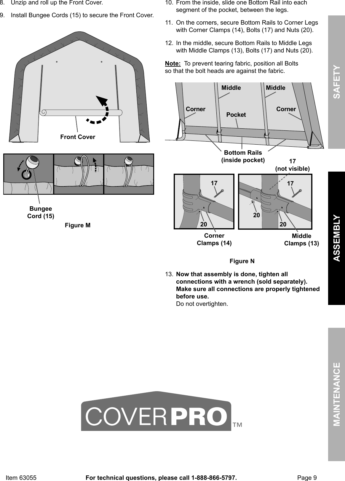 Manual For The 63055 10 Ft X 17 Portable Garage