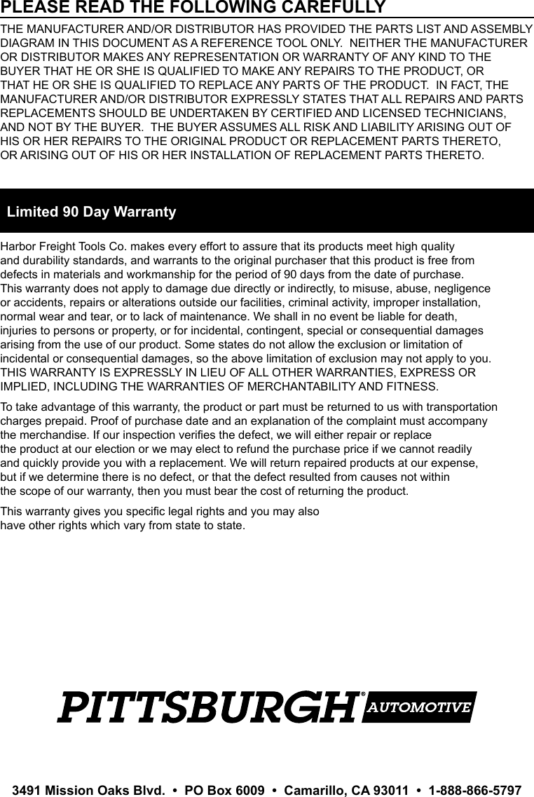 Page 4 of 4 - Manual For The 63144 Multi-Use Transfer Pump