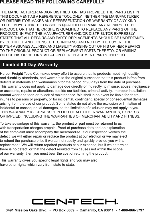 Page 8 of 8 - Manual For The 63161 12 Volt Deluxe Battery Maintainer And Float Charger