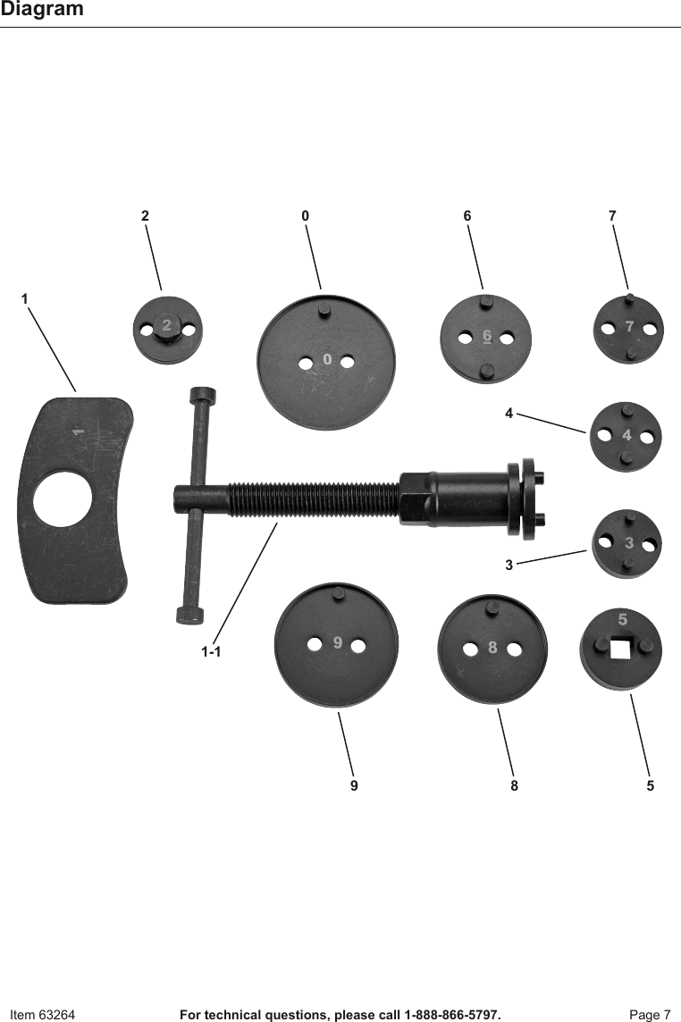 Page 7 of 8 - Manual For The 63264 Disc Brake Pad And Caliper Service Tool Kit 11 Pc