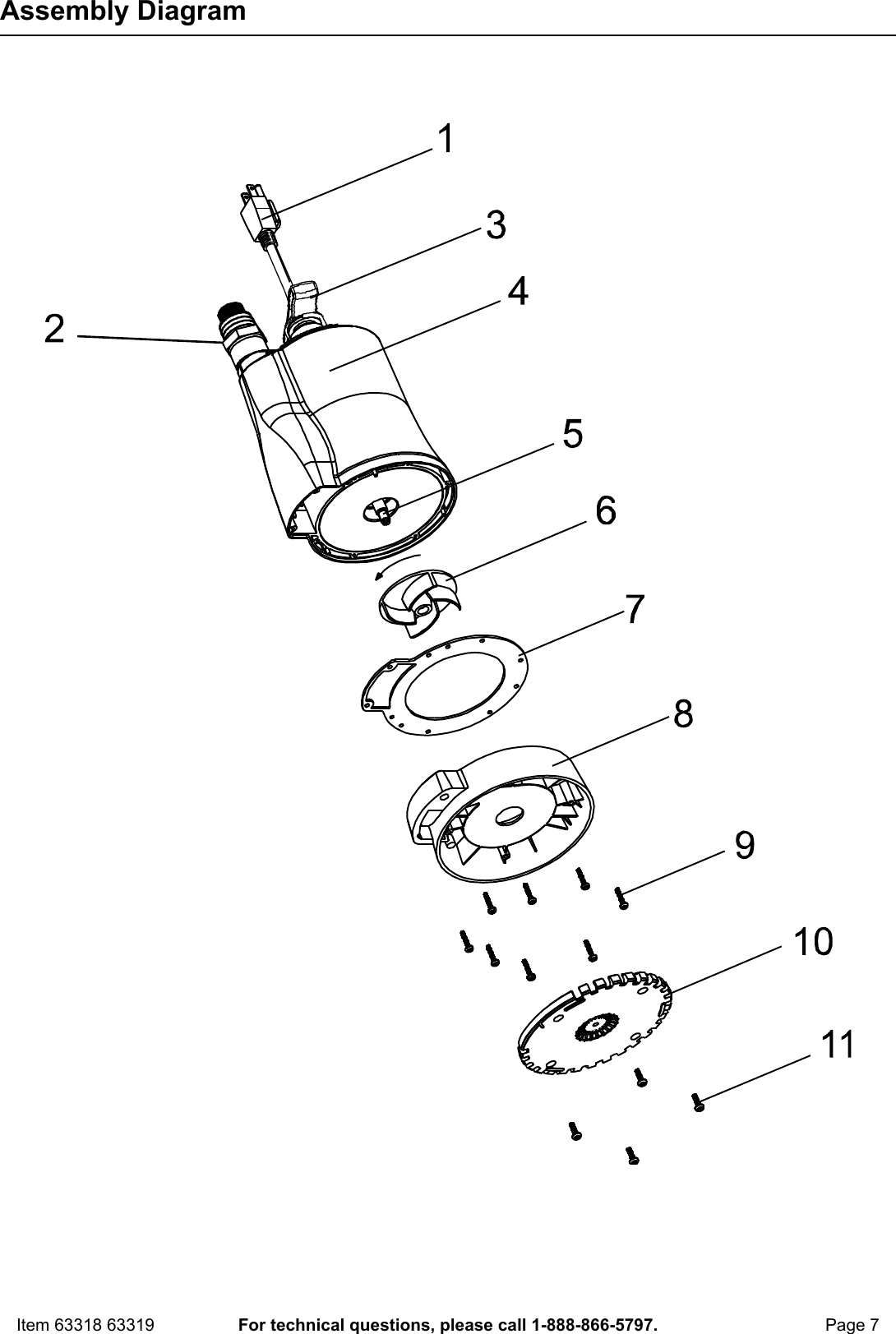 Page 7 of 8 - Manual For The 63319 1/6 HP Submersible Utility Pump 1600 GPH