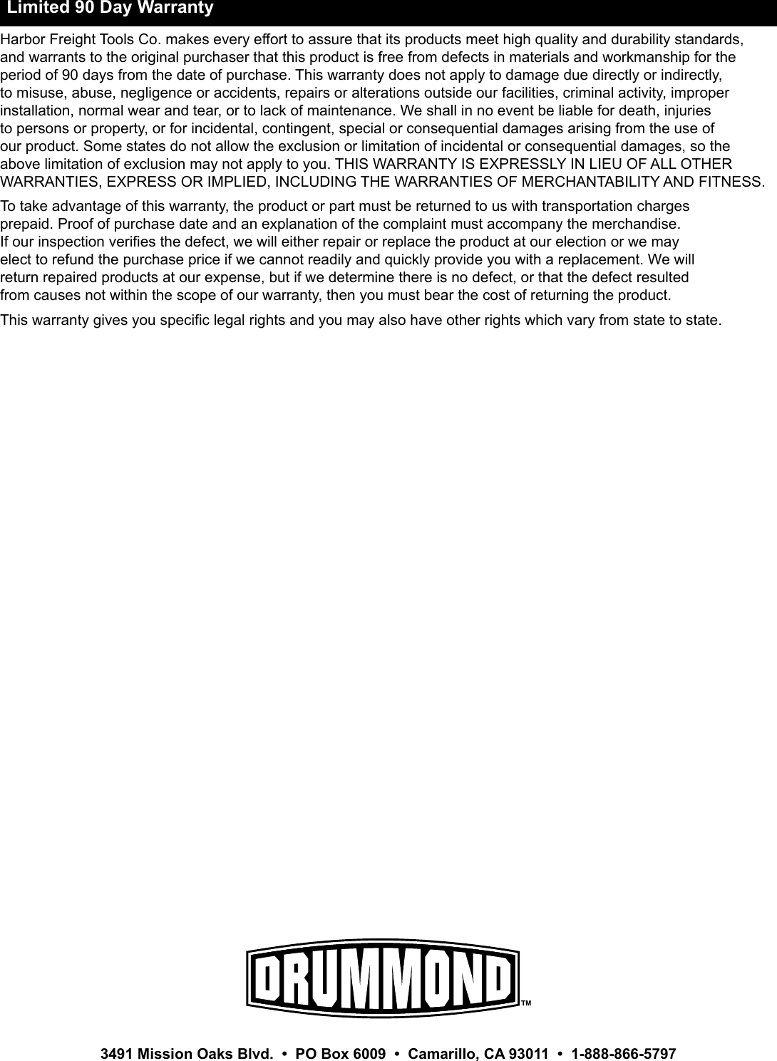 Page 8 of 8 - Manual For The 63319 1/6 HP Submersible Utility Pump 1600 GPH