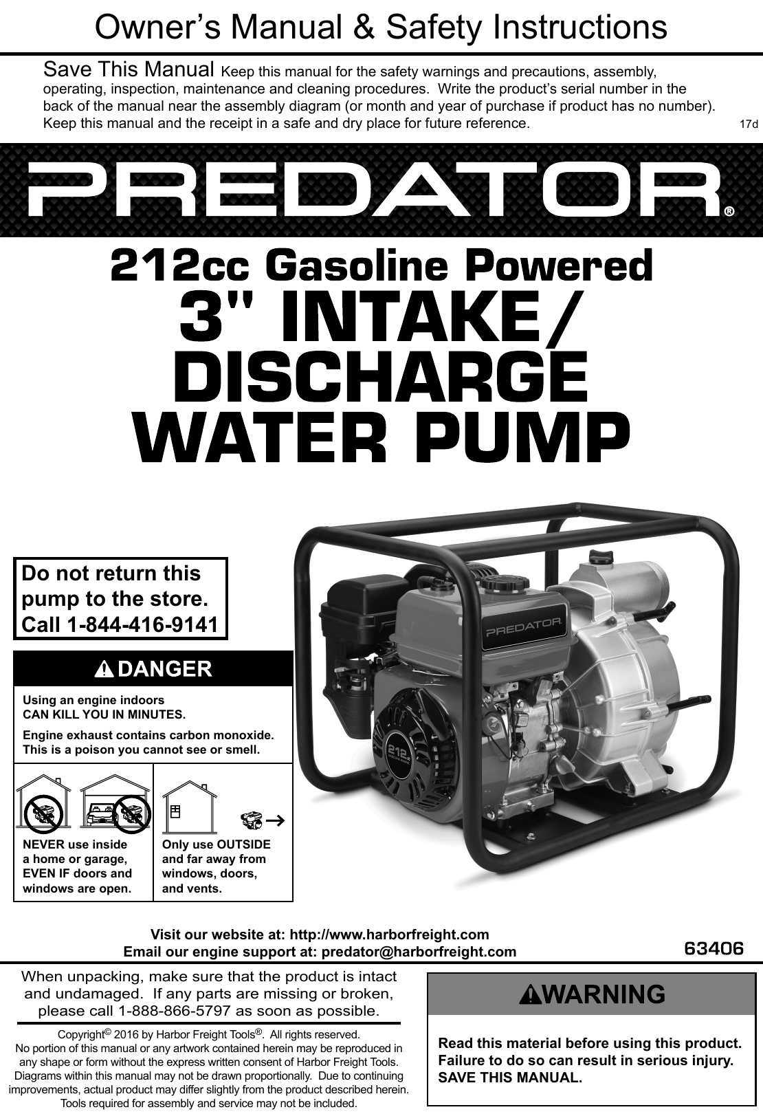 Water Drain Thread Plug and Seal For 3" 212cc Harbor Predator Water Pump 63406 