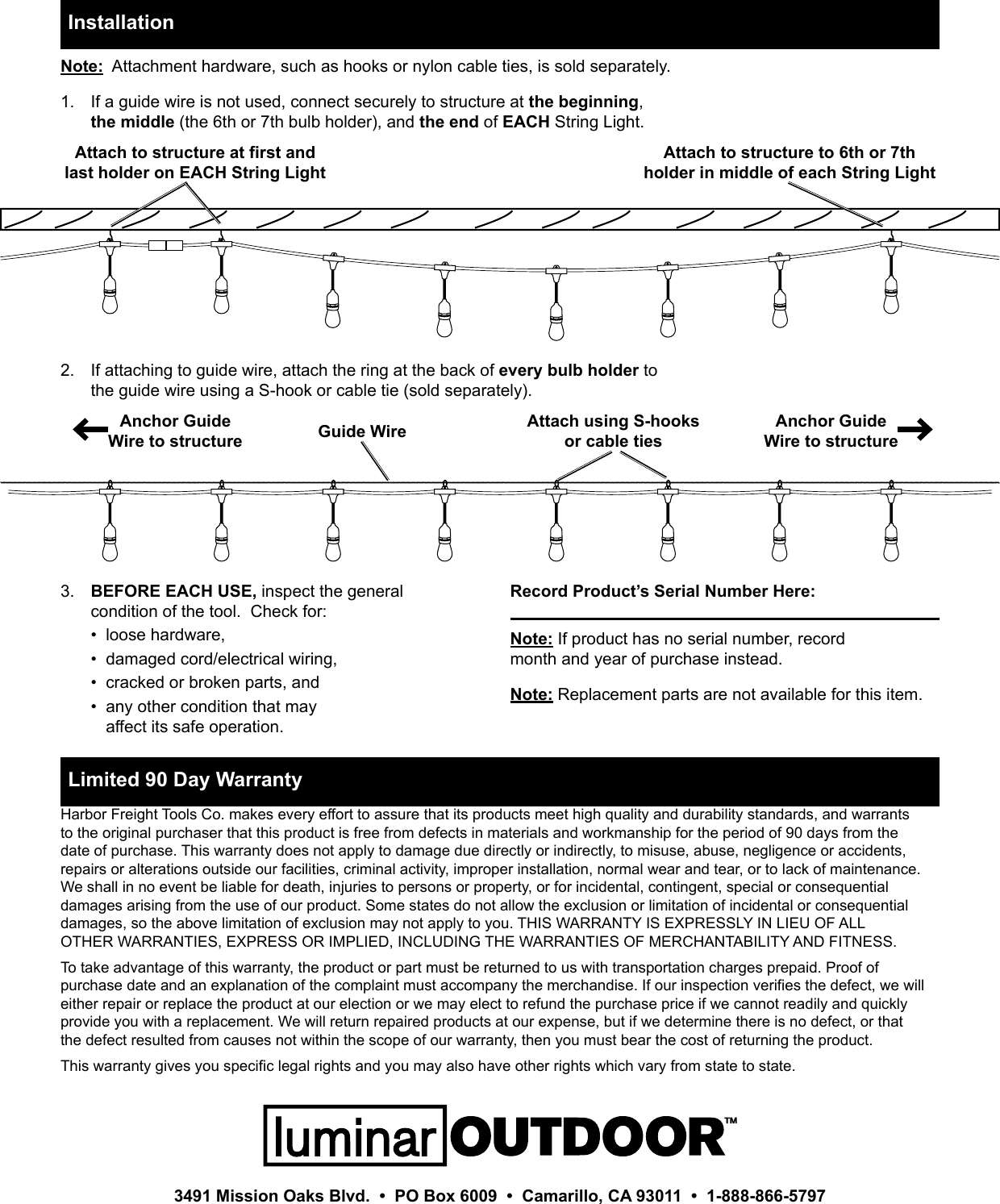 Page 4 of 4 - Manual For The 63483 24 Ft. 12 Bulb Outdoor String Lights