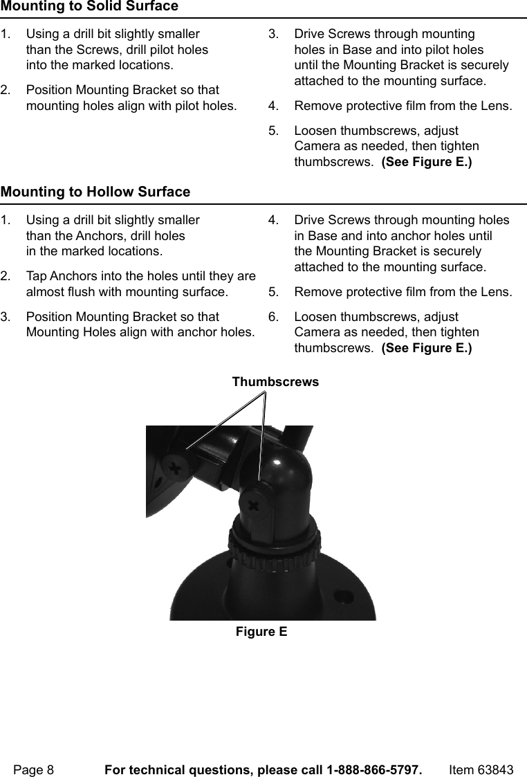 Page 8 of 12 - Manual For The 63843 Wireless Color Surveillance Camera With Night Vision