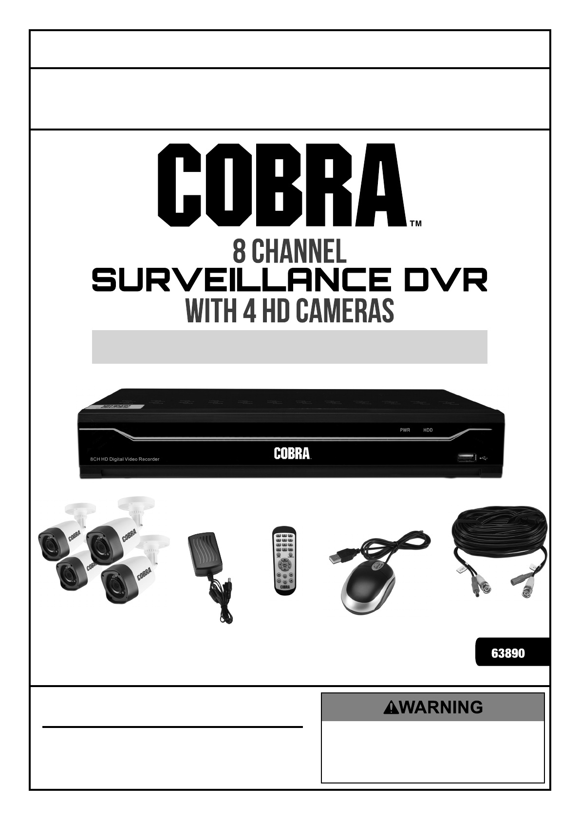 Cobra surveillance dvr with 4 best sale hd cameras