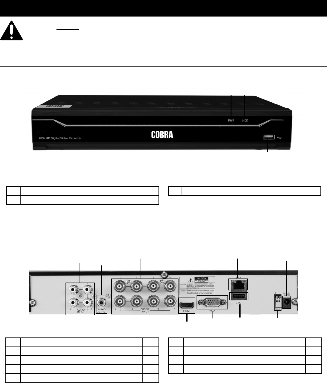 cobra 8 channel surveillance 63890