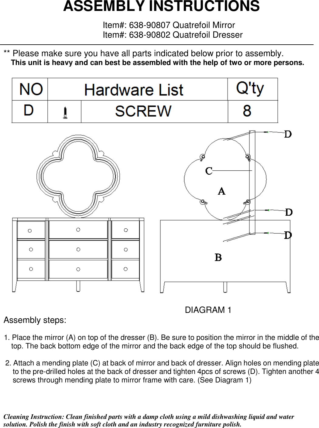 638 90807 Match Dresser 90802