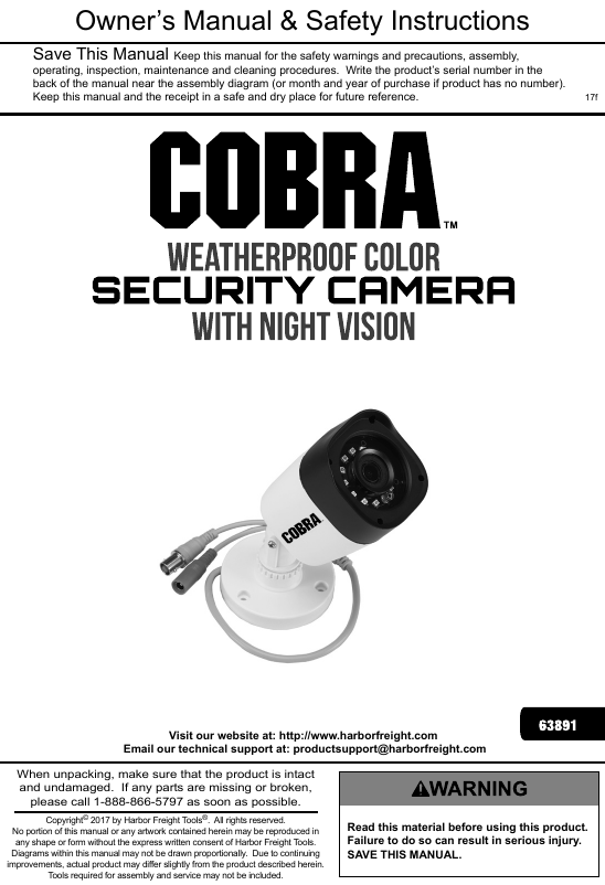 Cobra hd color surveillance dvr camera with sales night vision