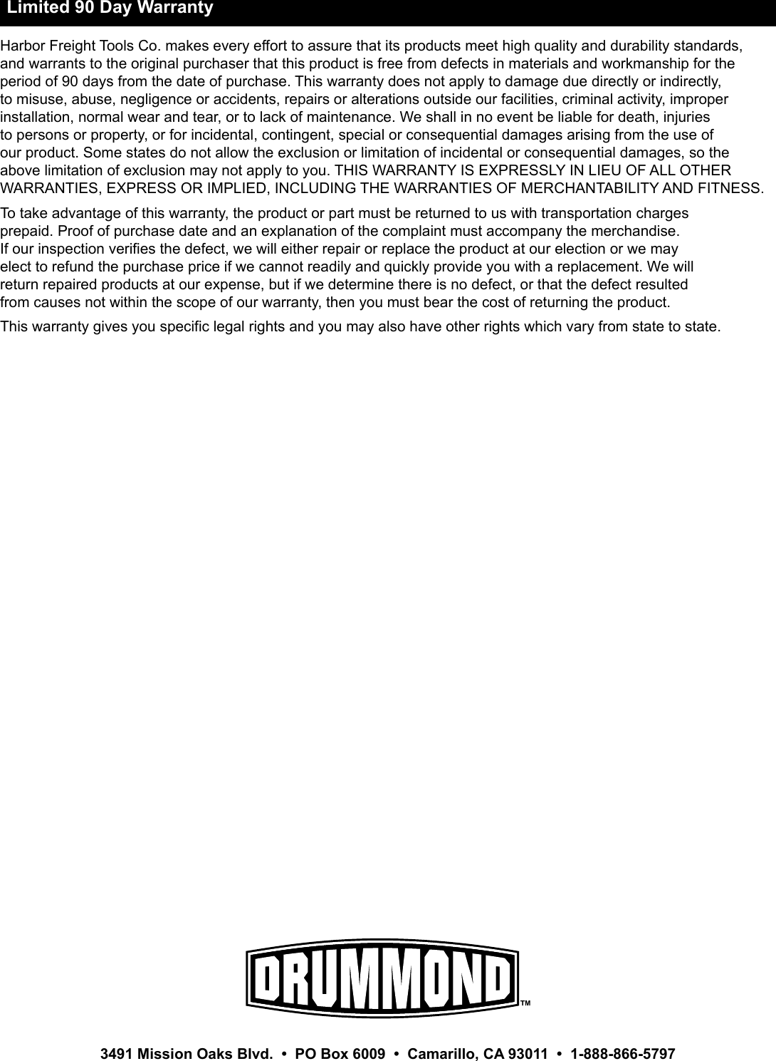 Page 8 of 8 - Manual For The 63892 1/4 HP Submersible Sump Pump 3000 GPH