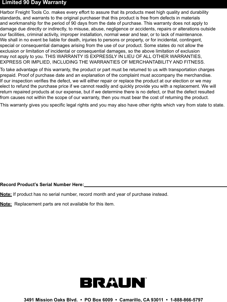 Page 4 of 4 - Manual For The 63990 845 Lumen Underhood Rechargeable Work Light