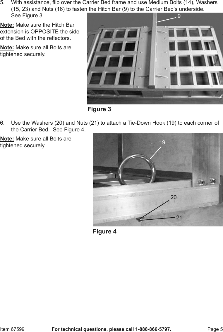 Page 5 of 12 - Manual For The 67599 500 Lb. Aluminum Mobility Wheelchair And Scooter Carrier