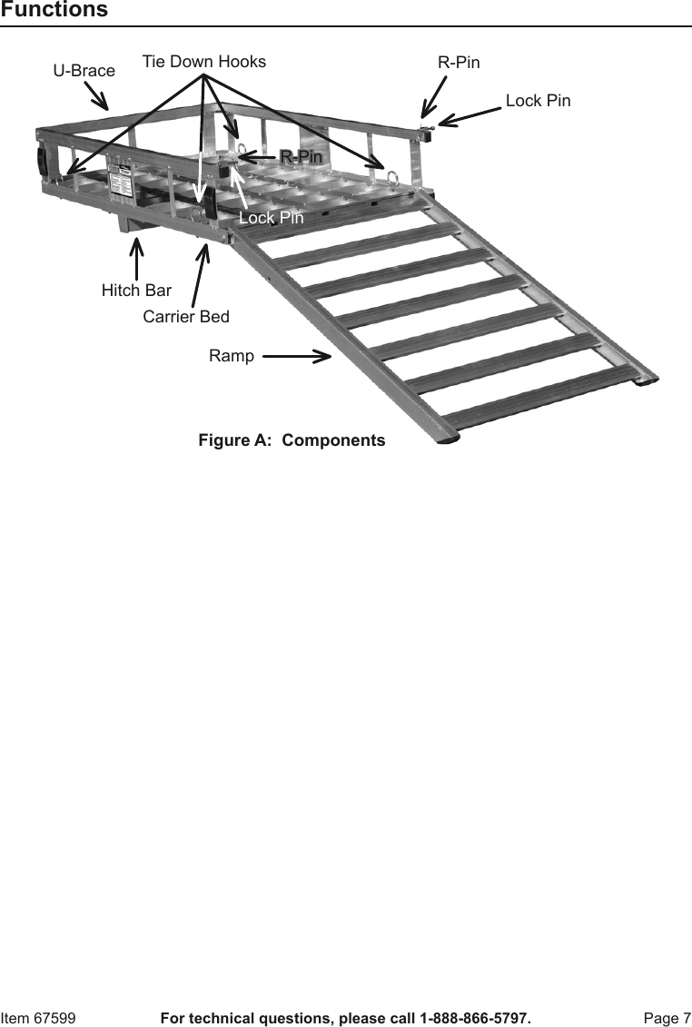 Page 7 of 12 - Manual For The 67599 500 Lb. Aluminum Mobility Wheelchair And Scooter Carrier