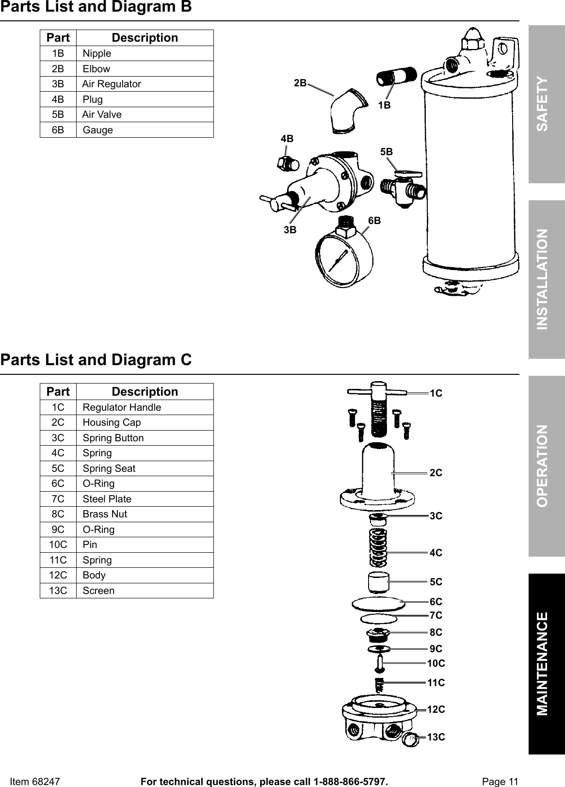 Manual For The 68247 Industrial Air Filter Regulator