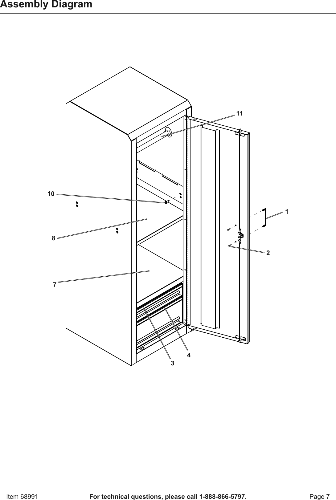 Page 7 of 8 - Manual For The 68991 42 End Cabinet Roller Tool Chest