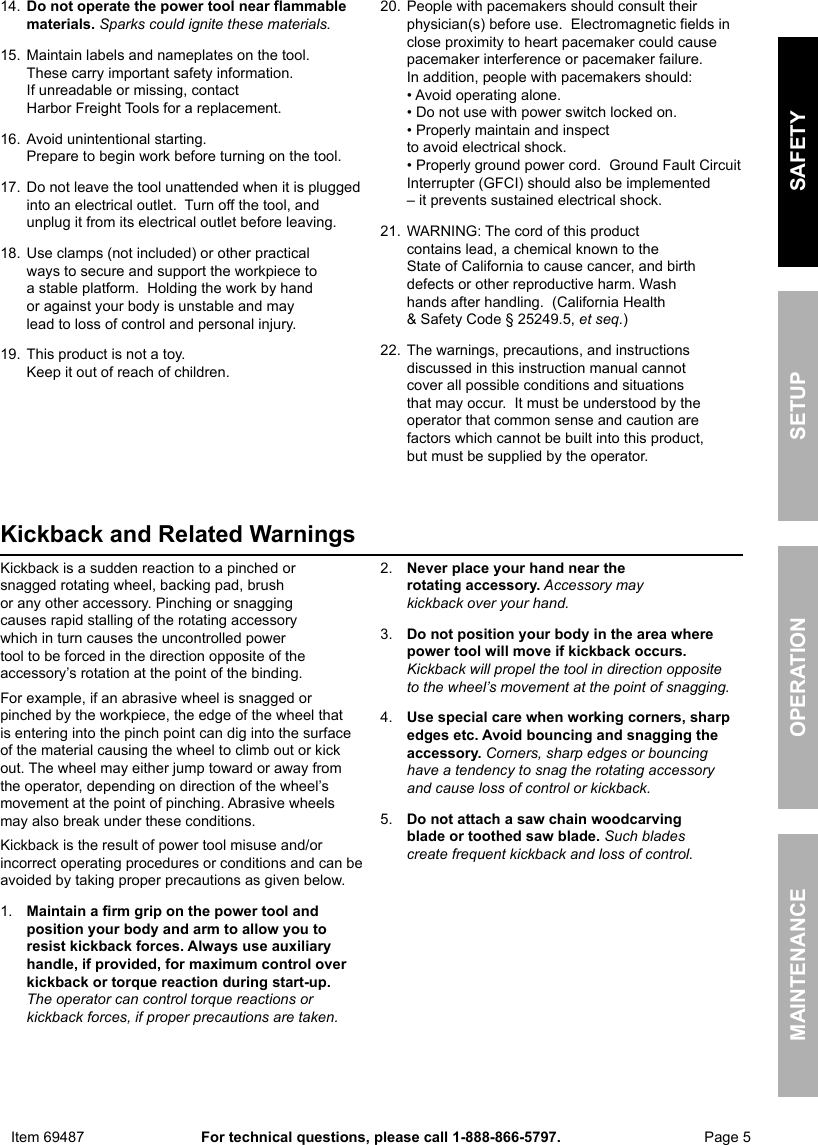 Page 5 of 12 - Manual For The 69487 6 In. Compact Palm Polisher
