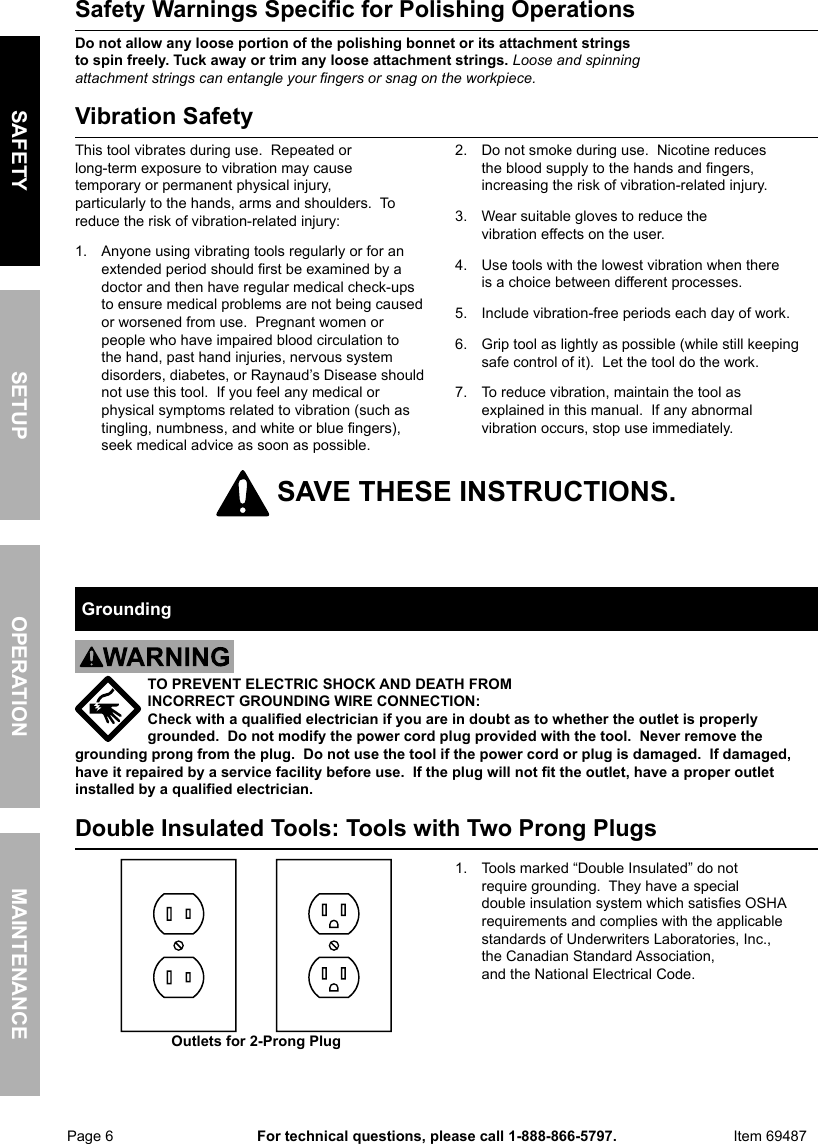 Page 6 of 12 - Manual For The 69487 6 In. Compact Palm Polisher
