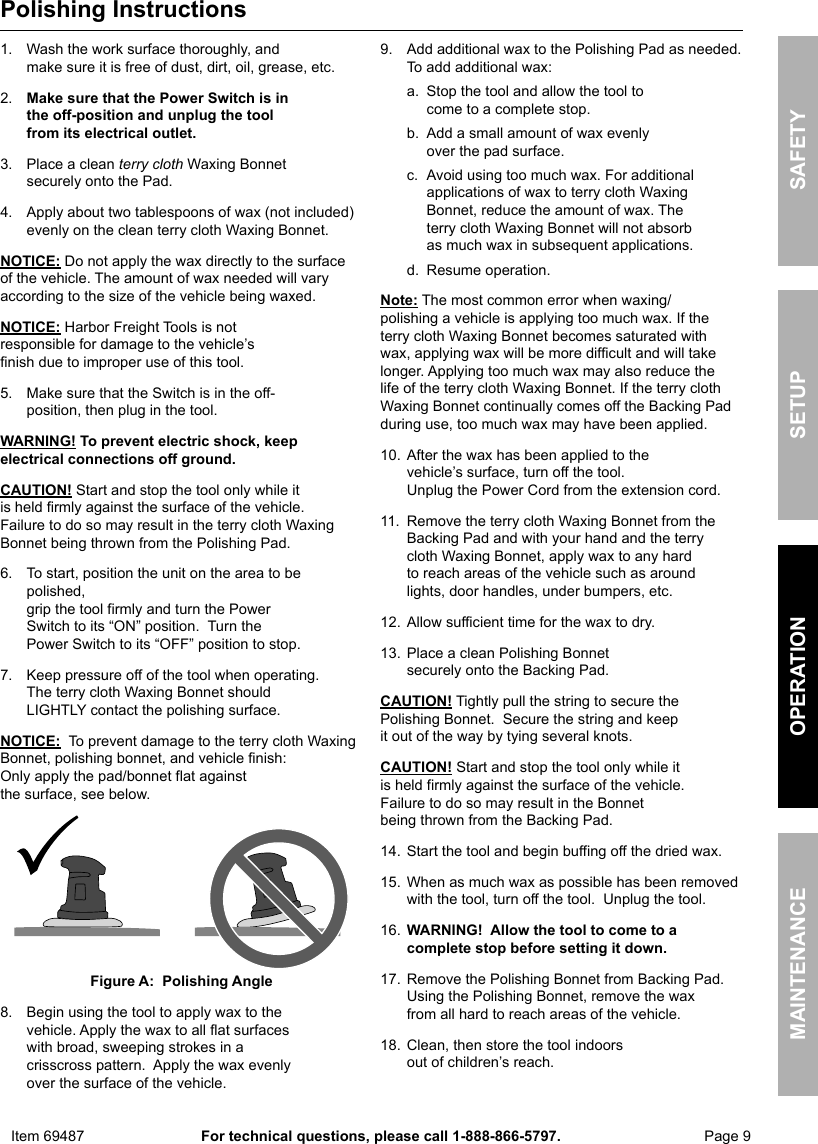 Page 9 of 12 - Manual For The 69487 6 In. Compact Palm Polisher