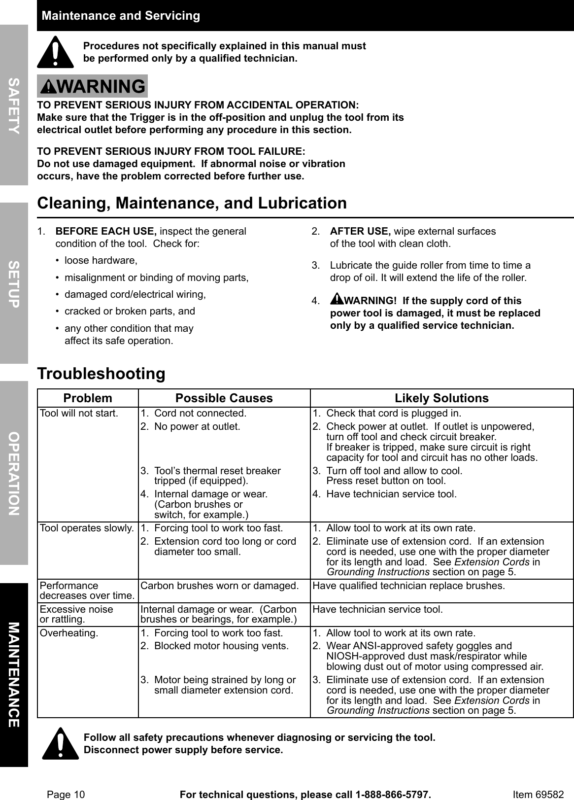 Page 10 of 12 - Manual For The 69582 Orbital Jigsaw