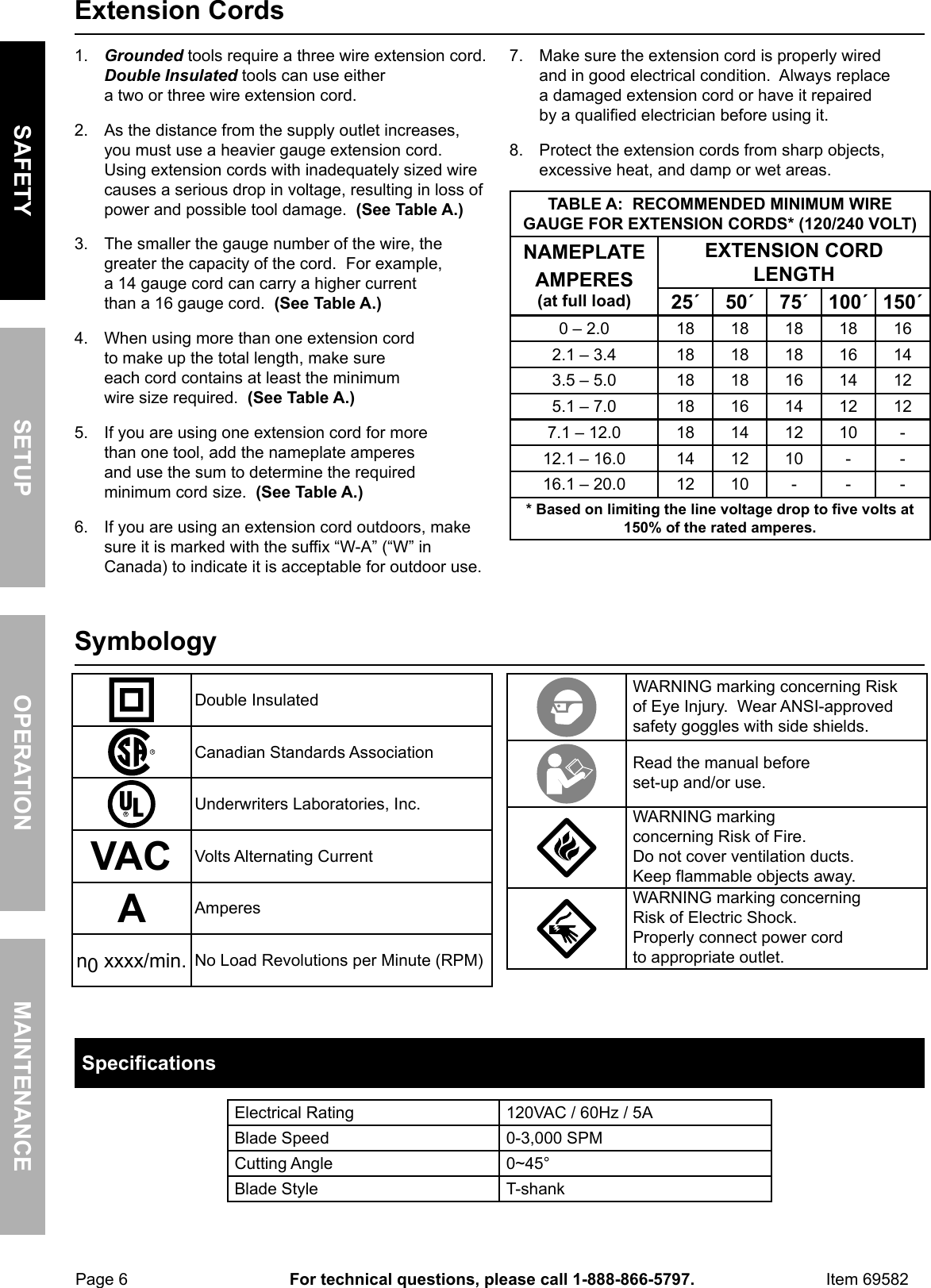 Page 6 of 12 - Manual For The 69582 Orbital Jigsaw