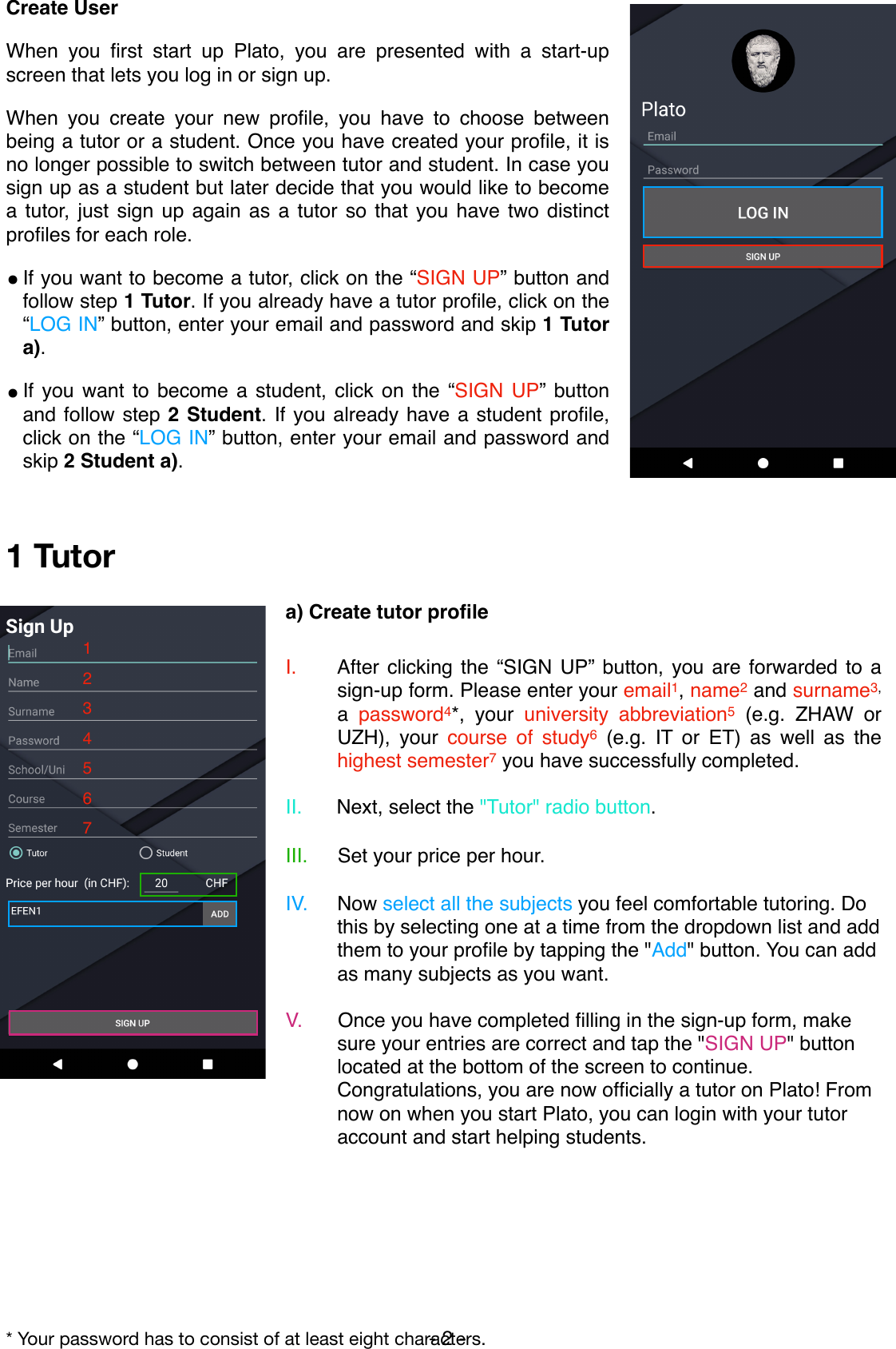 Page 2 of 5 - 6 Operation Manual Plato