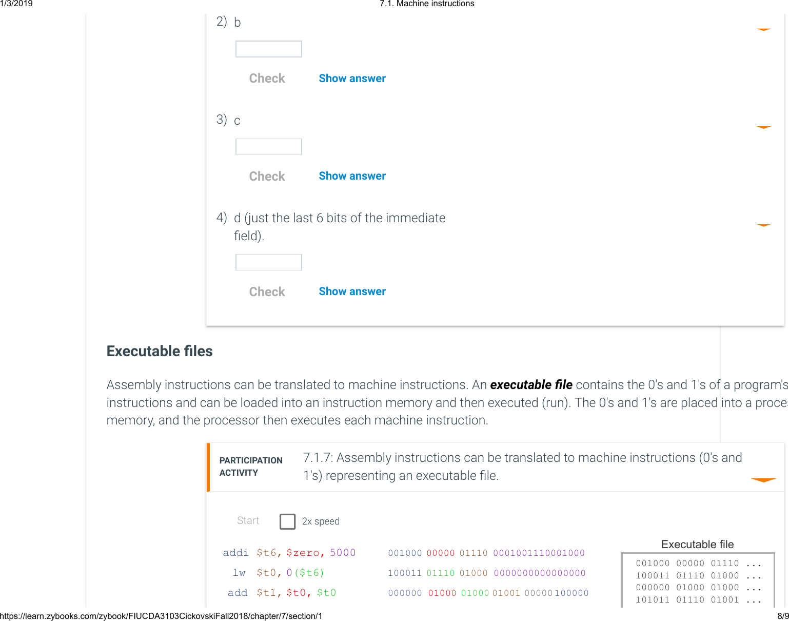 Page 8 of 9 - 7.1. Machine Instructions