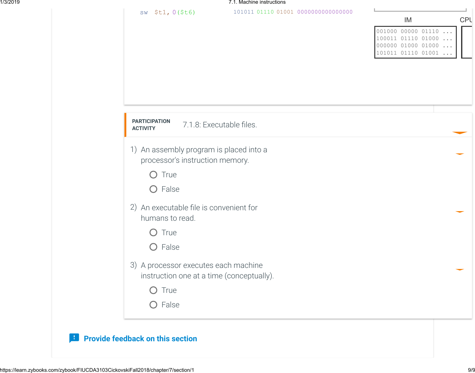 Page 9 of 9 - 7.1. Machine Instructions