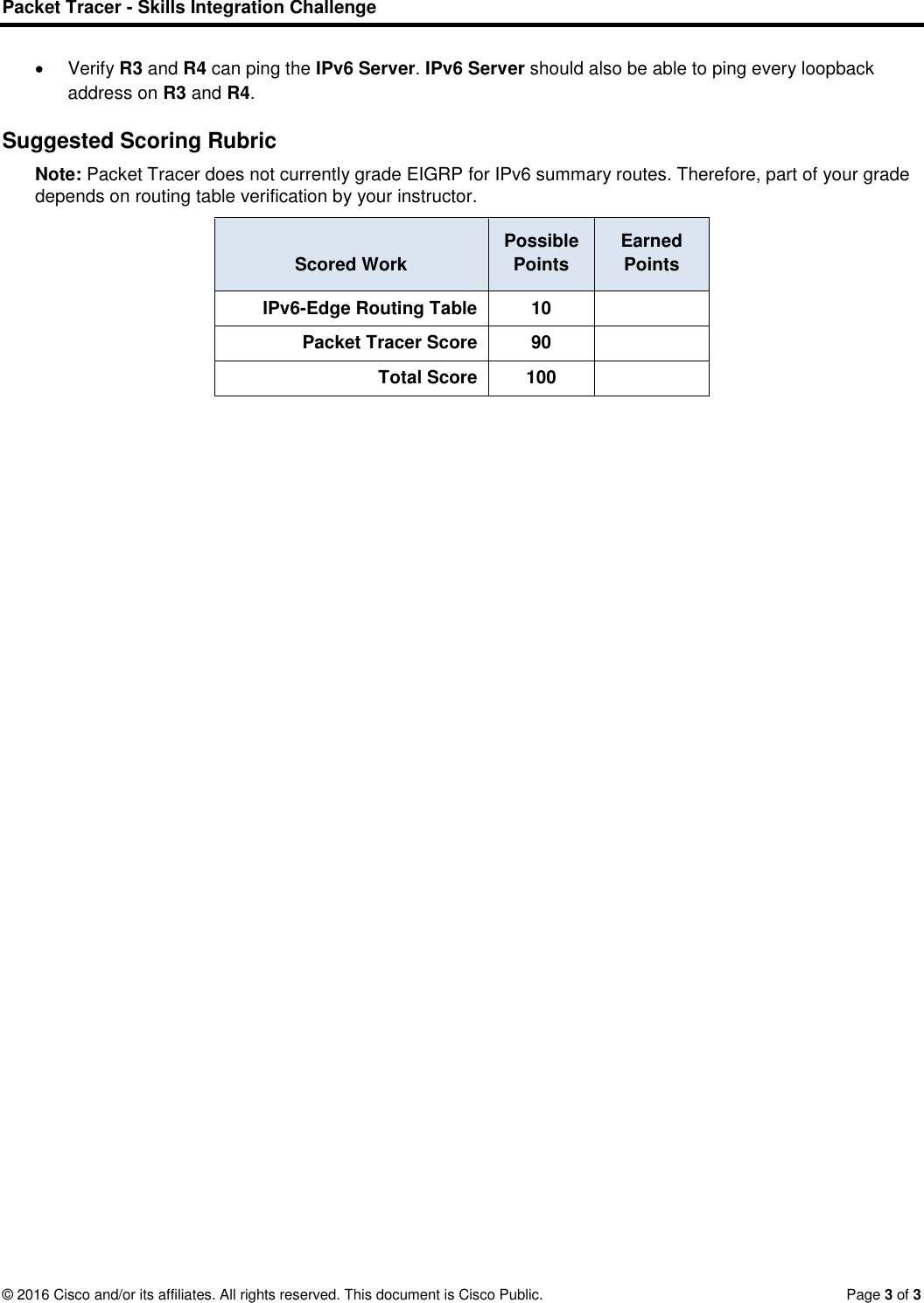 Page 3 of 3 - 7.3.1.2 Packet Tracer - Skills Integration Challenge Instructions