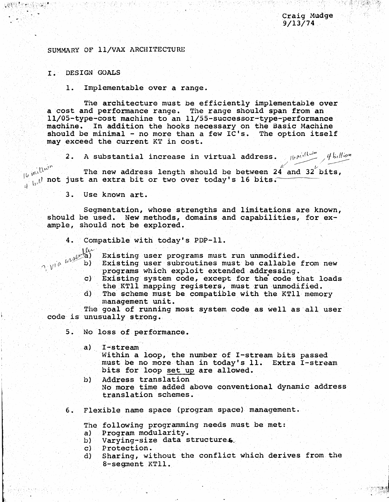 Page 2 of 8 - 740913_Summary_Of_11_VAX_Architecture 740913 Summary Of 11 VAX Architecture