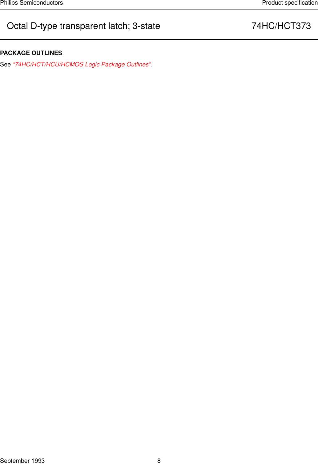 Page 8 of 8 - 74HC/HCT373 Octal D-type Transparent Latch; 3-state 74HCT373