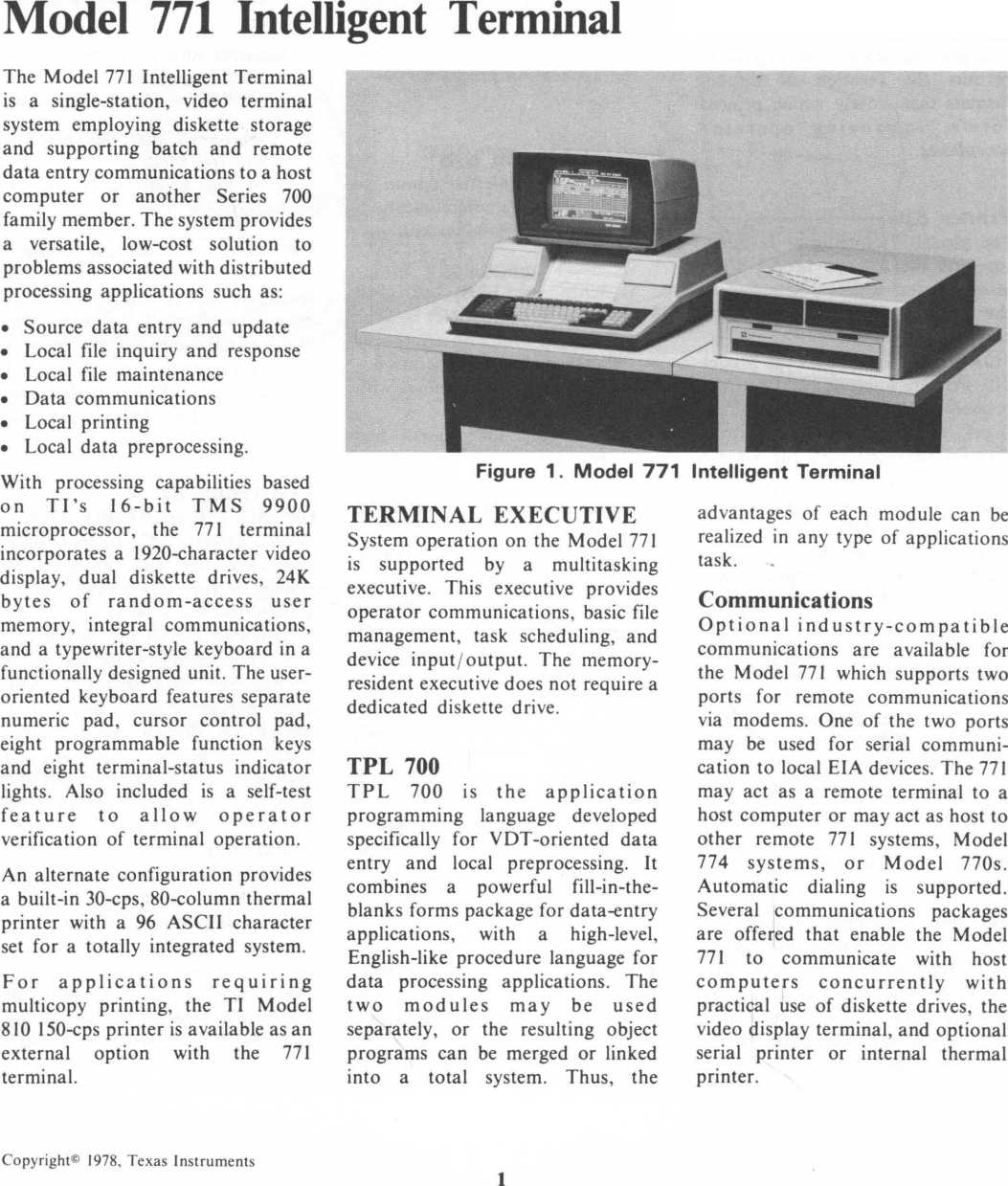Page 2 of 10 - 771_Intelligent_Terminal_Brochure_Jun78 771 Intelligent Terminal Brochure Jun78
