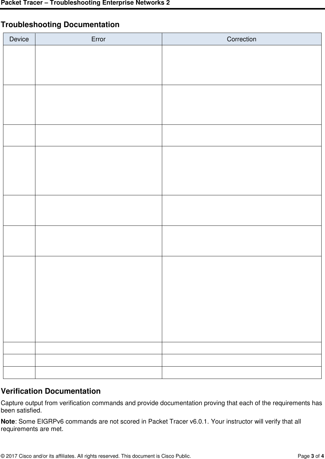 Page 3 of 4 - 8.2.4.13 Packet Tracer - Troubleshooting Enterprise Networks 2 Instructions
