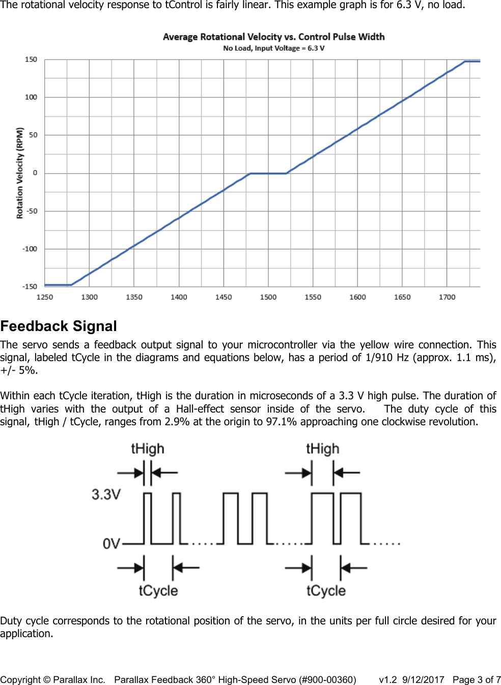 Page 3 of 7 - Parallax Feedback 360° High-Speed Servo (#900-00360) Product Guide 900-00360-feedback-360-hs-servo-v12