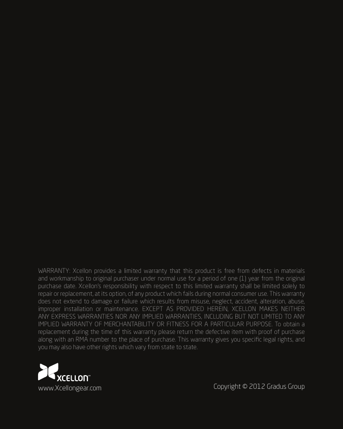 Page 4 of 4 - Xcellon KSW-10 Manual  90874