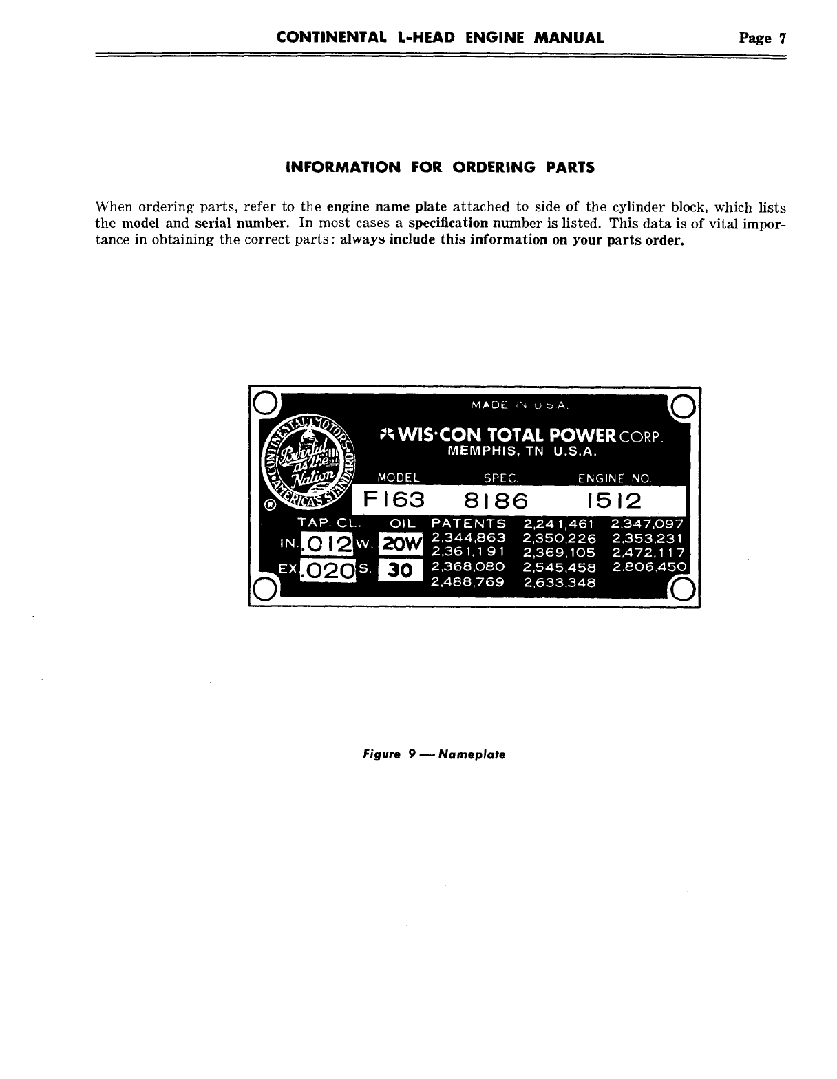 Continental f163 engine manual