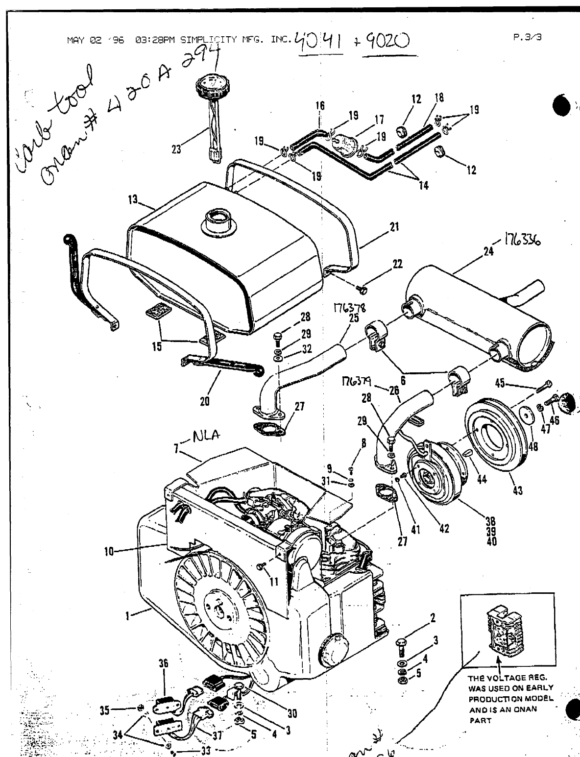 Onan Engine Parts List