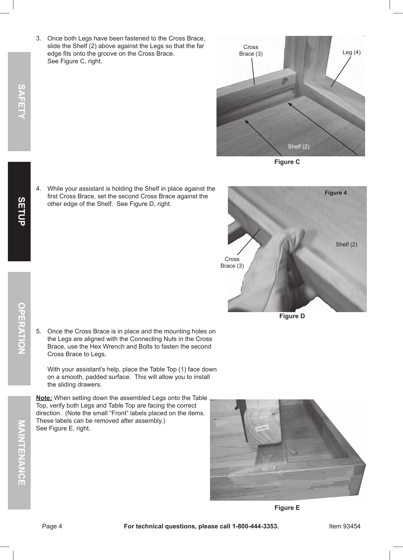 Page 4 of 12 - Manual For The 93454 Workbench With 4 Drawers, 60