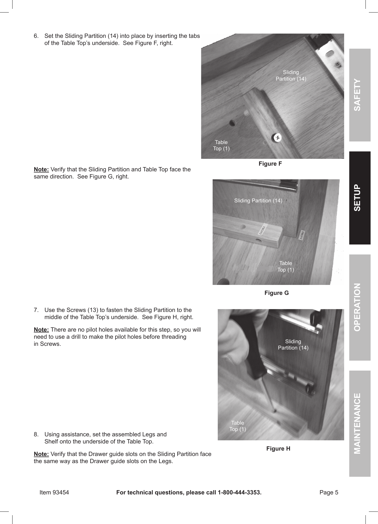 Page 5 of 12 - Manual For The 93454 Workbench With 4 Drawers, 60