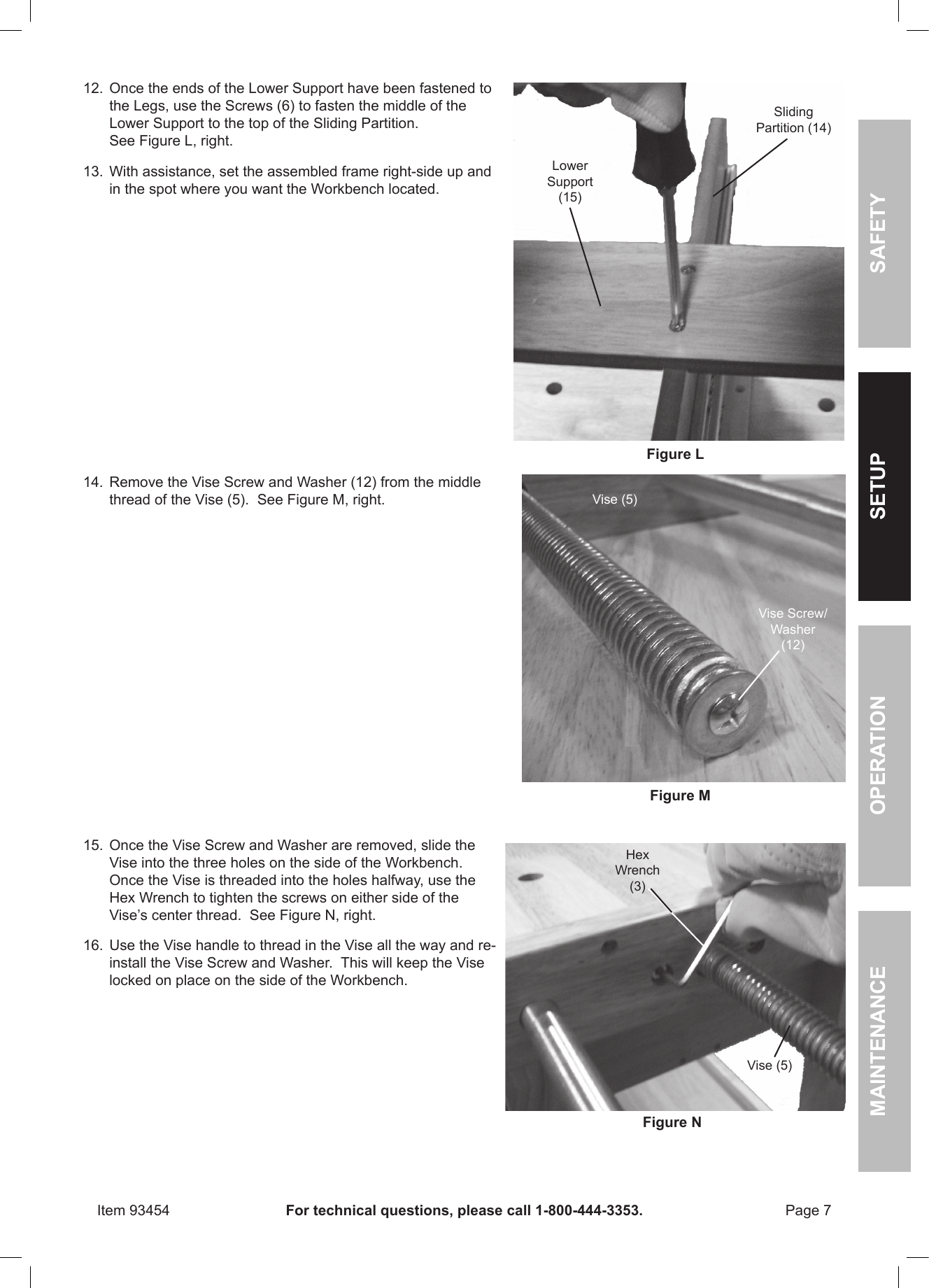 Page 7 of 12 - Manual For The 93454 Workbench With 4 Drawers, 60