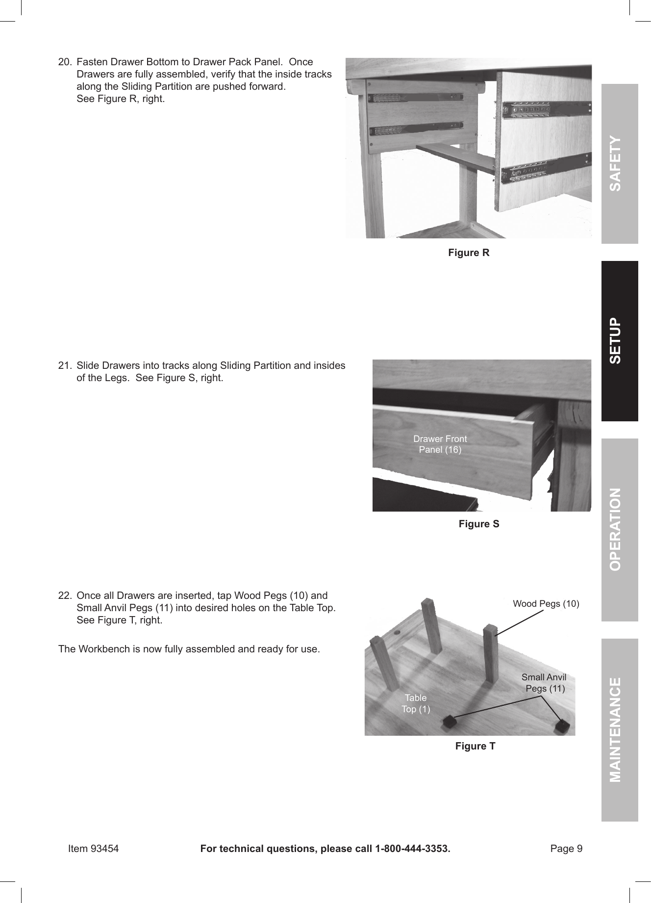 Page 9 of 12 - Manual For The 93454 Workbench With 4 Drawers, 60