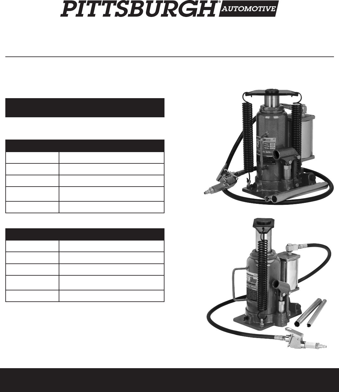 Pittsburgh 20 Ton Air Hydraulic Bottle Jack Parts Best Pictures and