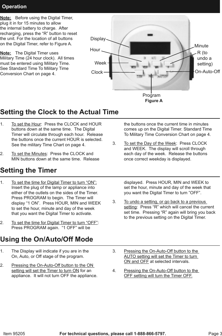 Page 3 of 4 - Manual For The 95205 Digital Timer