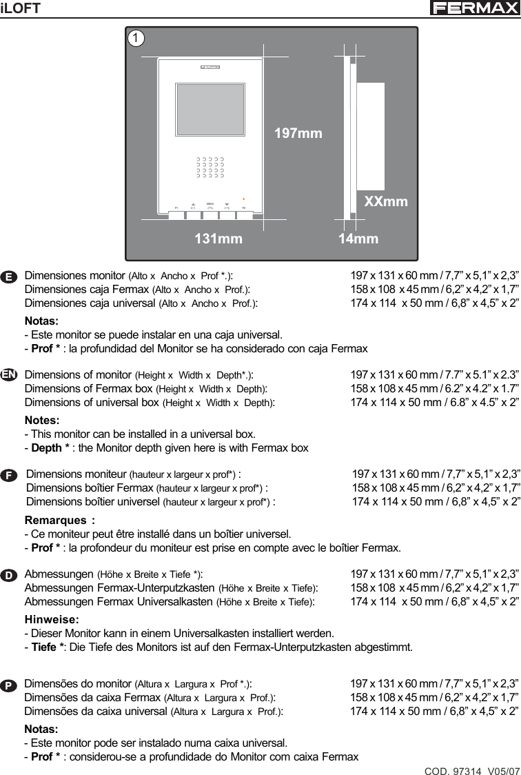 Page 3 of 4 - 97314 Caja Fermax Monitor ILoft Ref 3982 V05_07_completo.pmd I Loft V05_07 V05 07