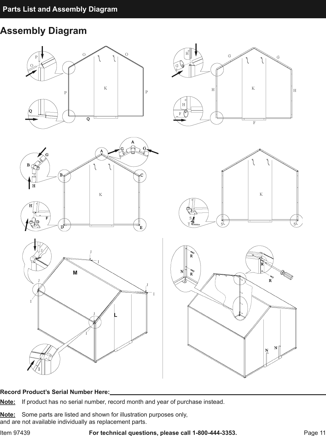 Page 11 of 12 - Manual For The 97439 6 Ft. X Greenhouse