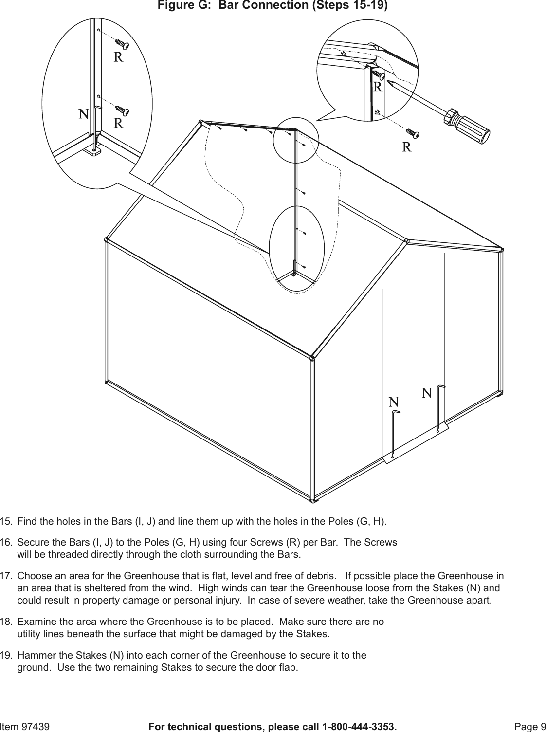 Page 9 of 12 - Manual For The 97439 6 Ft. X Greenhouse