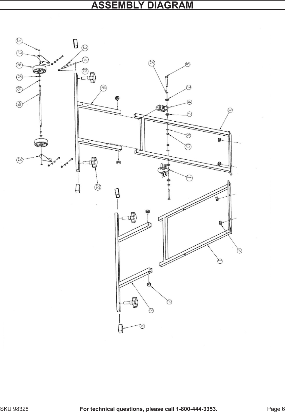 Page 6 of 7 - Manual For The 98328 Tile Saw Stand With Wheels